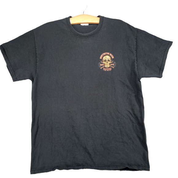 Huntington Beach Men's Live or Die Skull T-Shirt Black L Short Sleeve Crew Neck - Picture 1 of 10